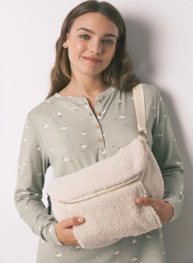 Women'secret Beige Faux shearling bag for Women | Best Price UAE